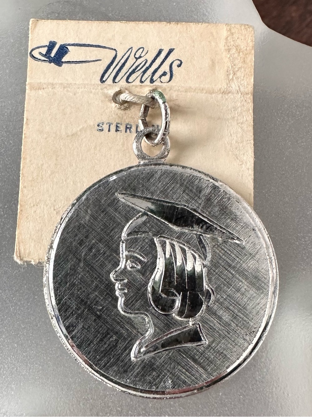 NWT Vintage Wells Sterling graduation charm